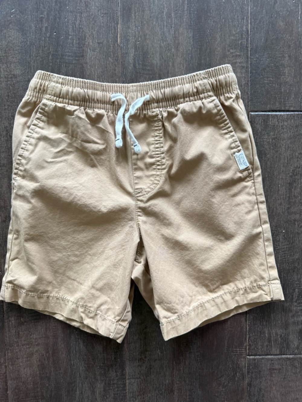 Vineyard Vines Boys Size 5 Khaki 100% Cotton Chino Shorts Elastic Drawstring